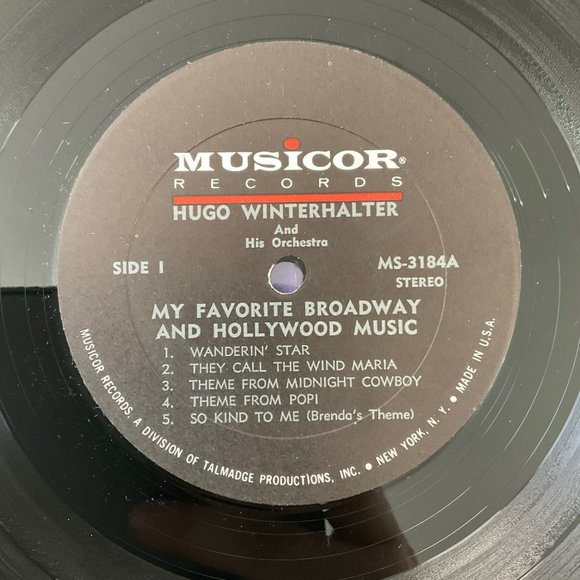 Hugo Winterhalter: My Favorite Broadway & Hollywood Music Vintage Vinyl Record - Picture 6 of 9
